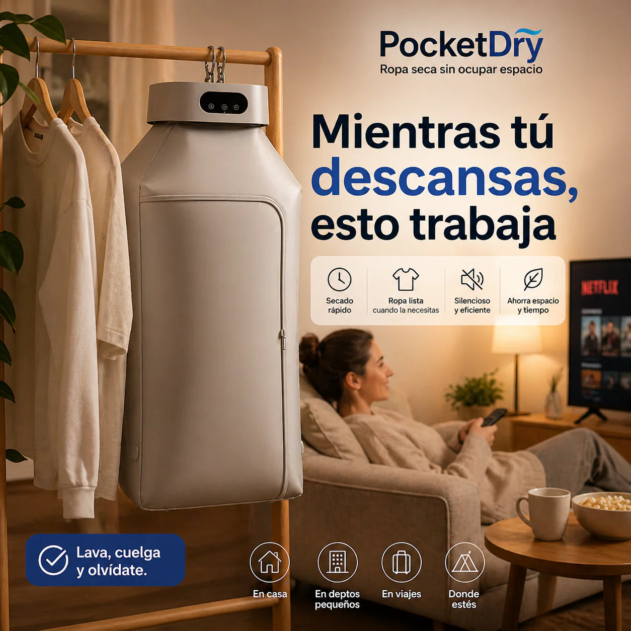PocketDry - Seca tu ropa en cualquier rincón en minutos.
