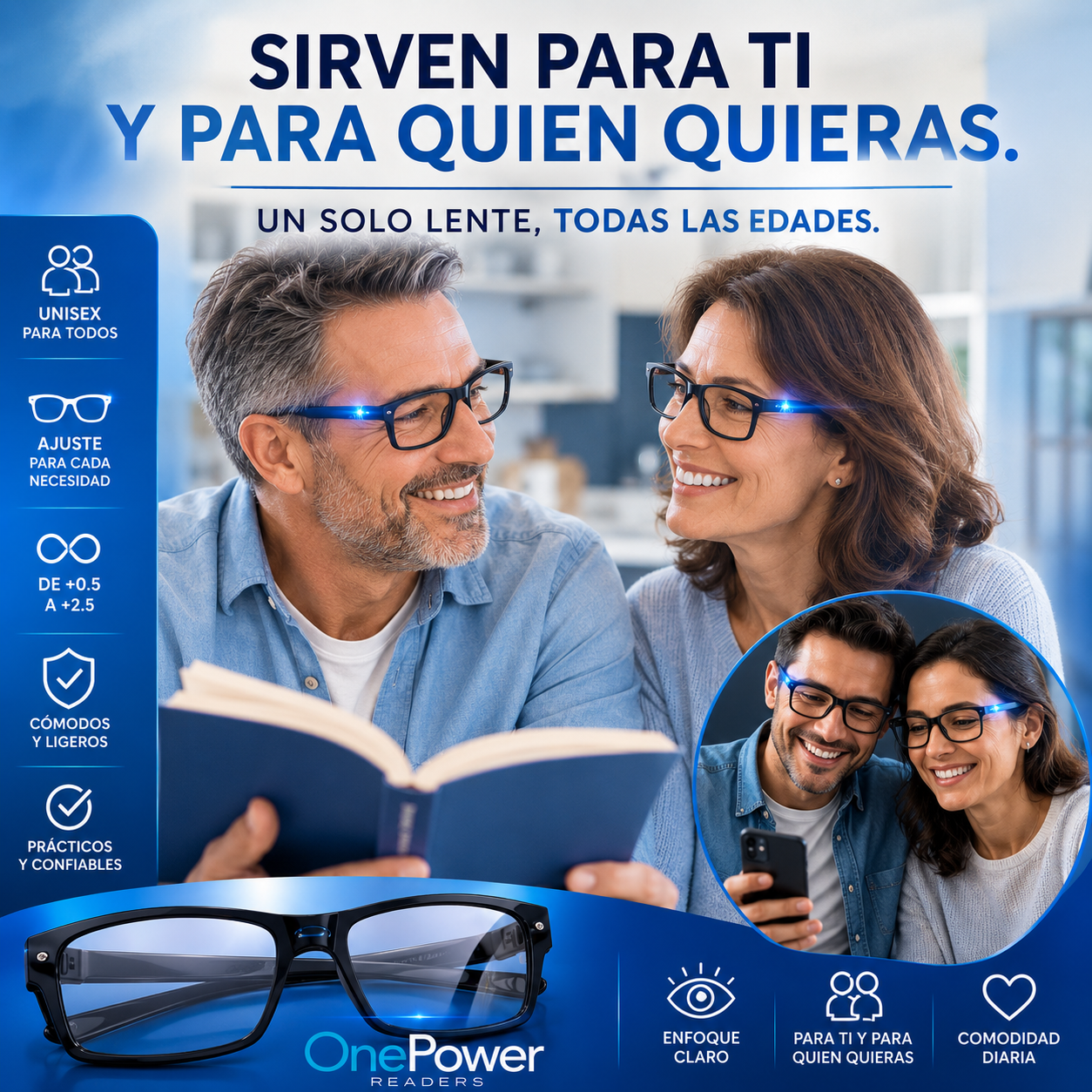 OnePowerReaders - Ve de cerca y de lejos sin cambiar de lentes.