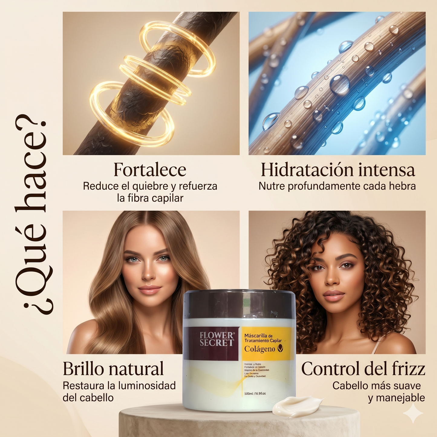 Mascarilla capilar de colágeno - Devuélvele Vida, Brillo y Fuerza a Tu Cabello en Cada Aplicación. - ¡Te regalamos otra unidad si compras hoy!