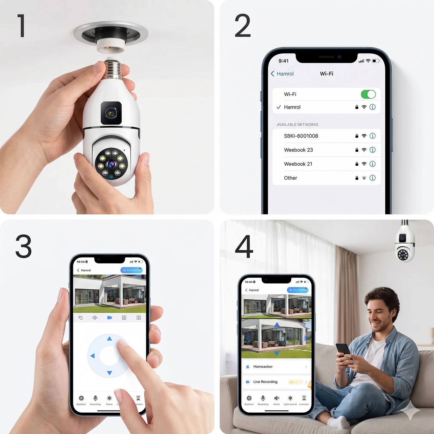 LumiCam 360 - Seguridad total disfrazada de ampolleta - ¡Adquiere la tuya hoy y te enviamos otra de regalo!