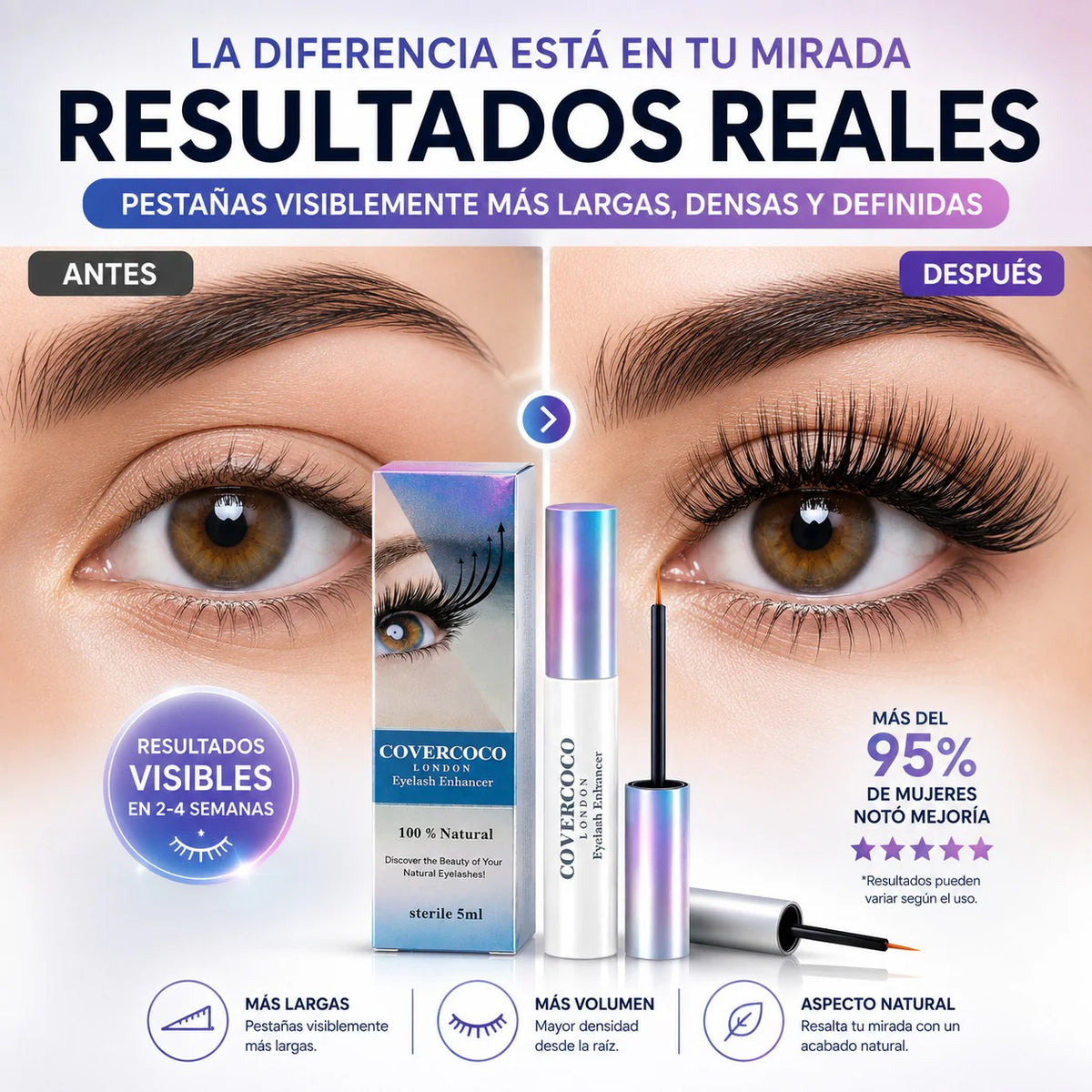 Covercoco® - Fortalece y alarga tus pestañas con uso diario nocturno.