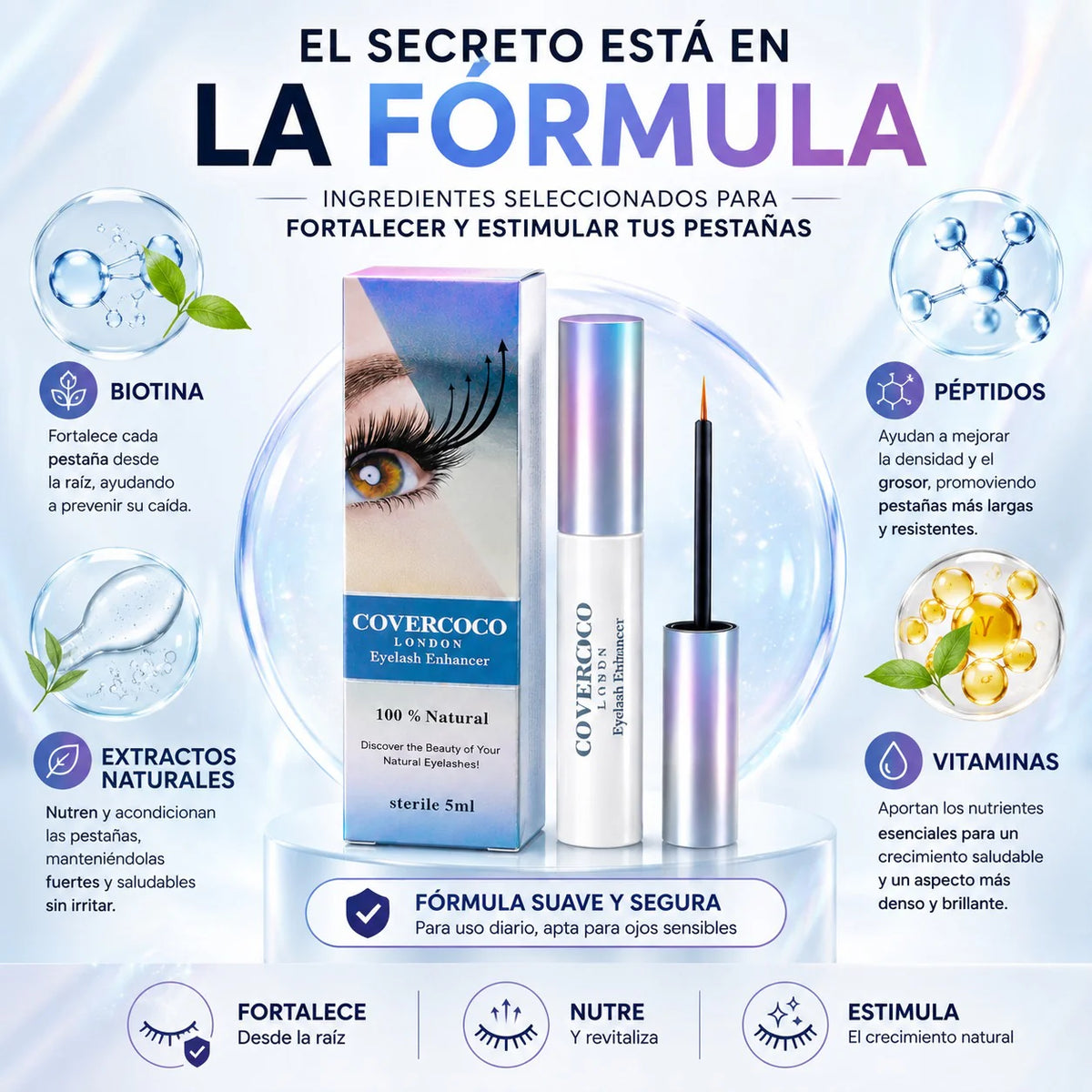 Covercoco® - Fortalece y alarga tus pestañas con uso diario nocturno.