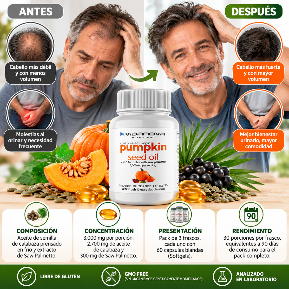 VitaPump - Cuidado prostático y capilar