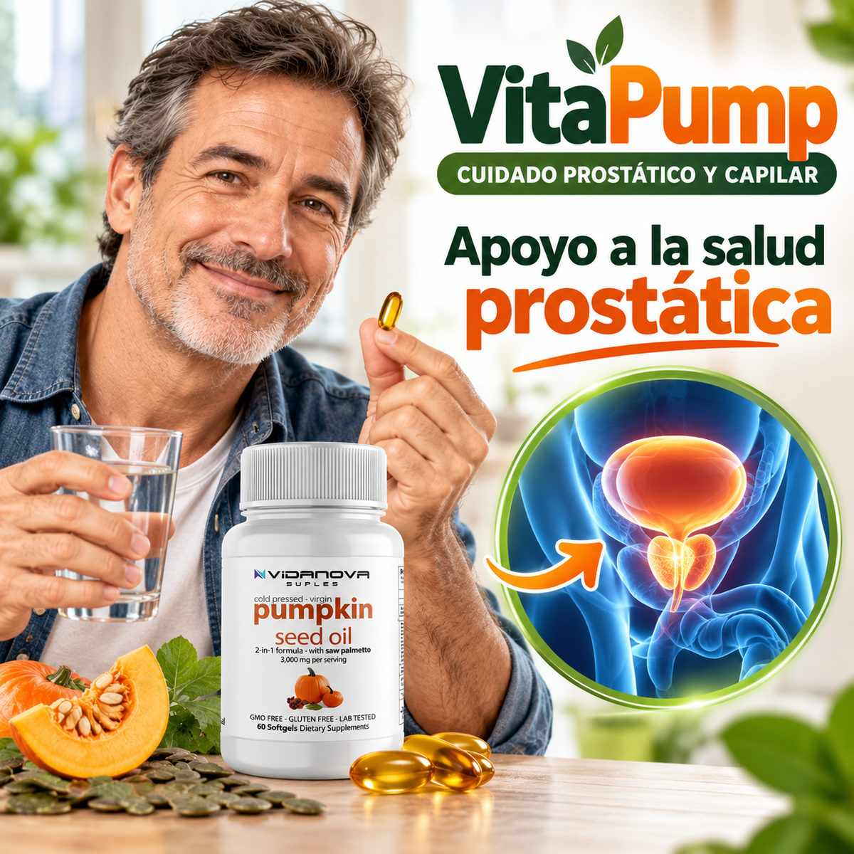VitaPump - Cuidado prostático y capilar
