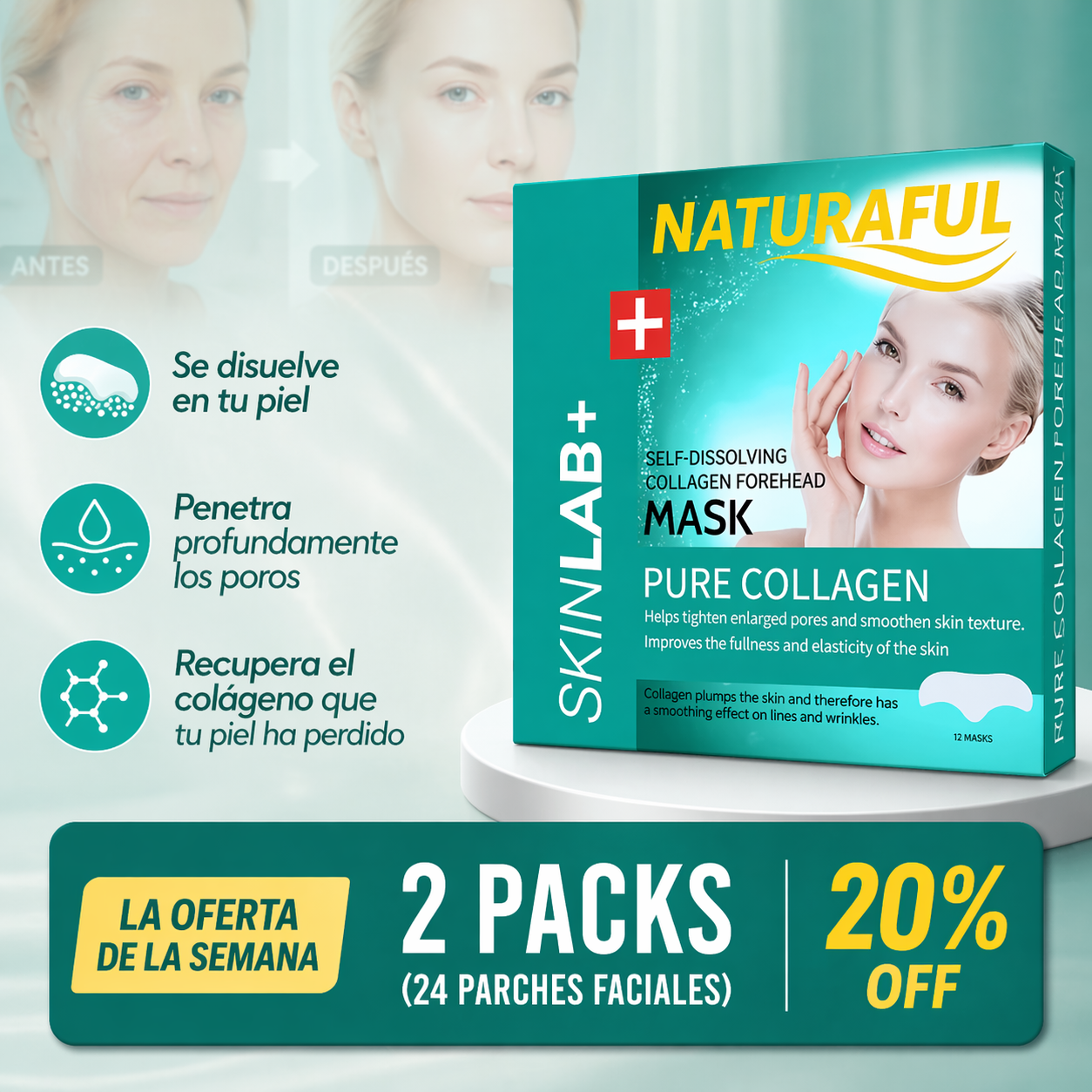 DermFix Colágeno - Colágeno puro que se disuelve directo en tu piel.