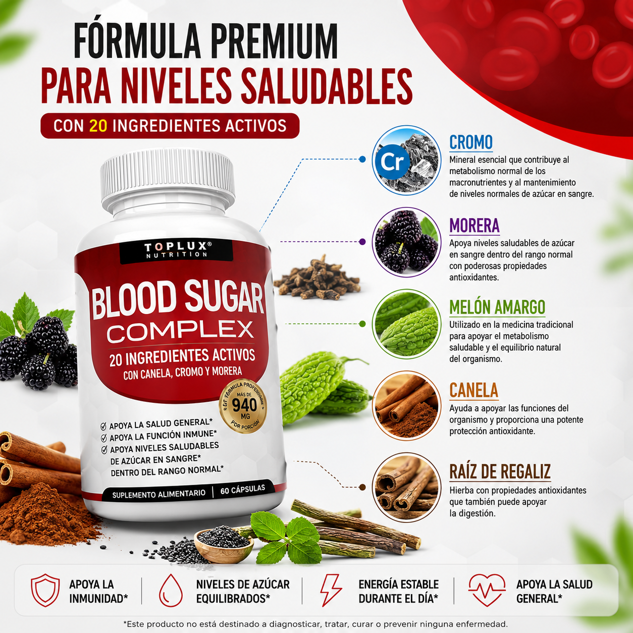 Blood Sugar Complex - Controla tu azúcar sin complicaciones.