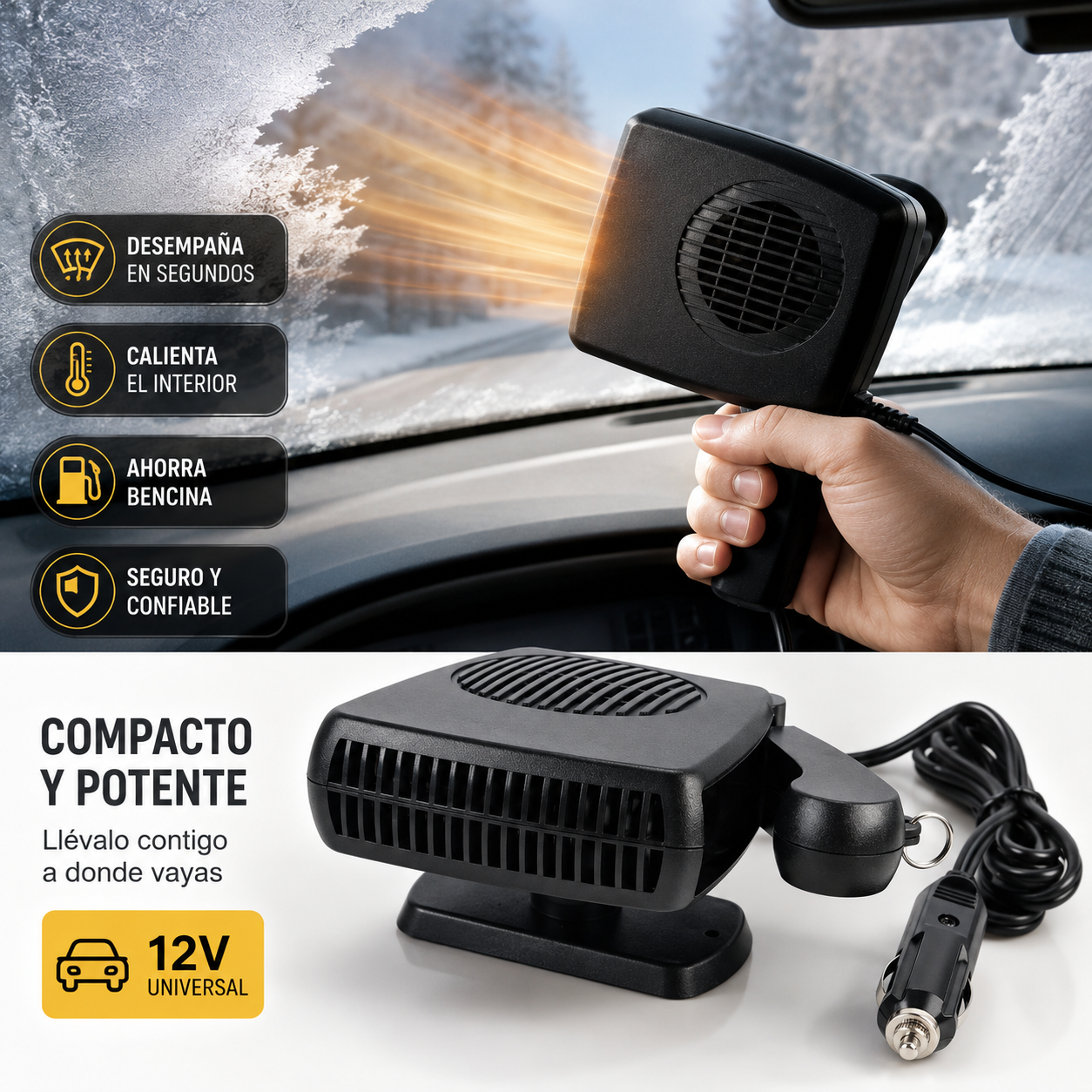 AutoHeat Max™ - Calor inmediato y mejor visibilidad en cada viaje.
