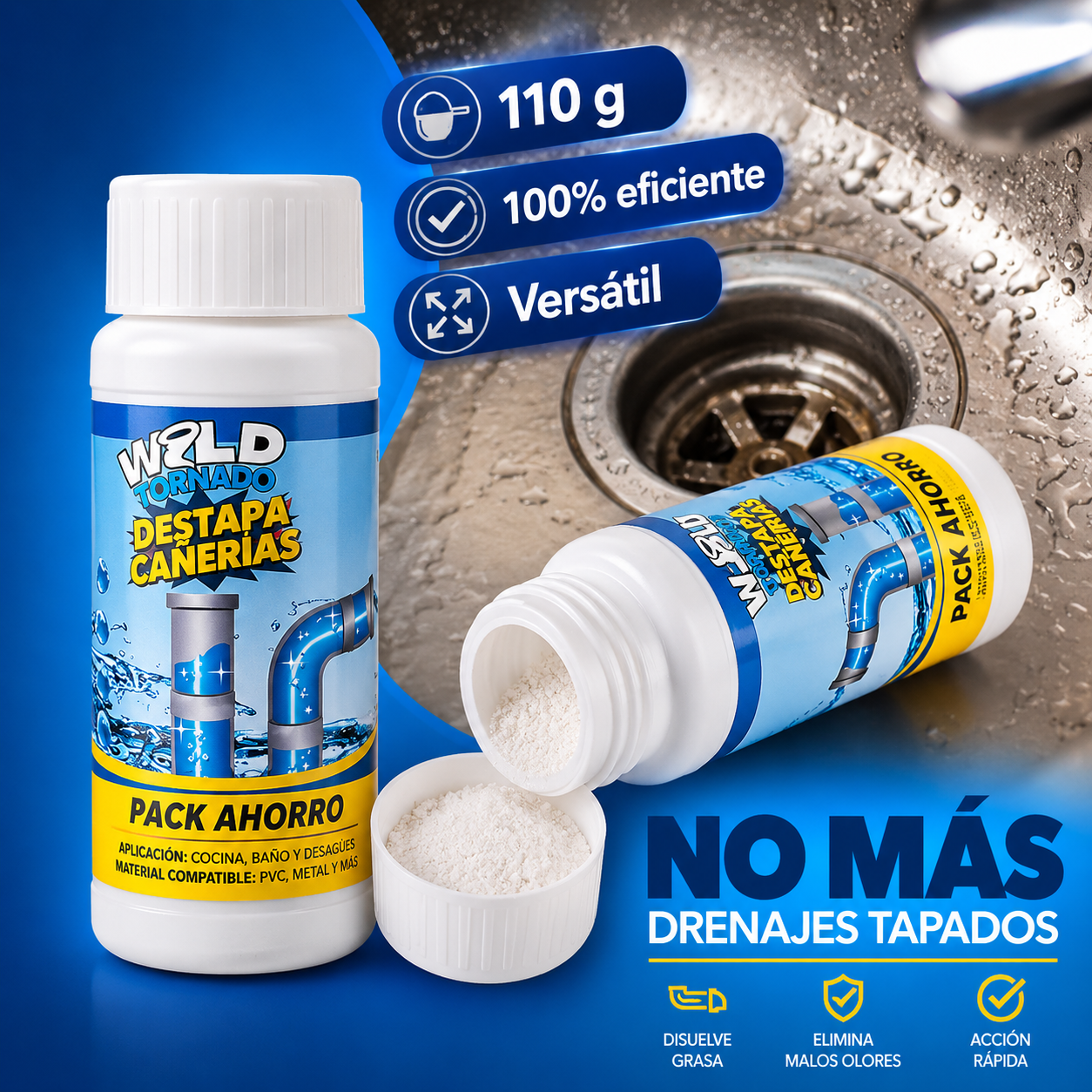 DestapaCaño Pro™ - Destapa cañerías sin esfuerzo.