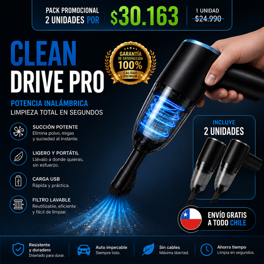 CleanDrive Pro - Tu auto limpio en menos de 5 minutos.