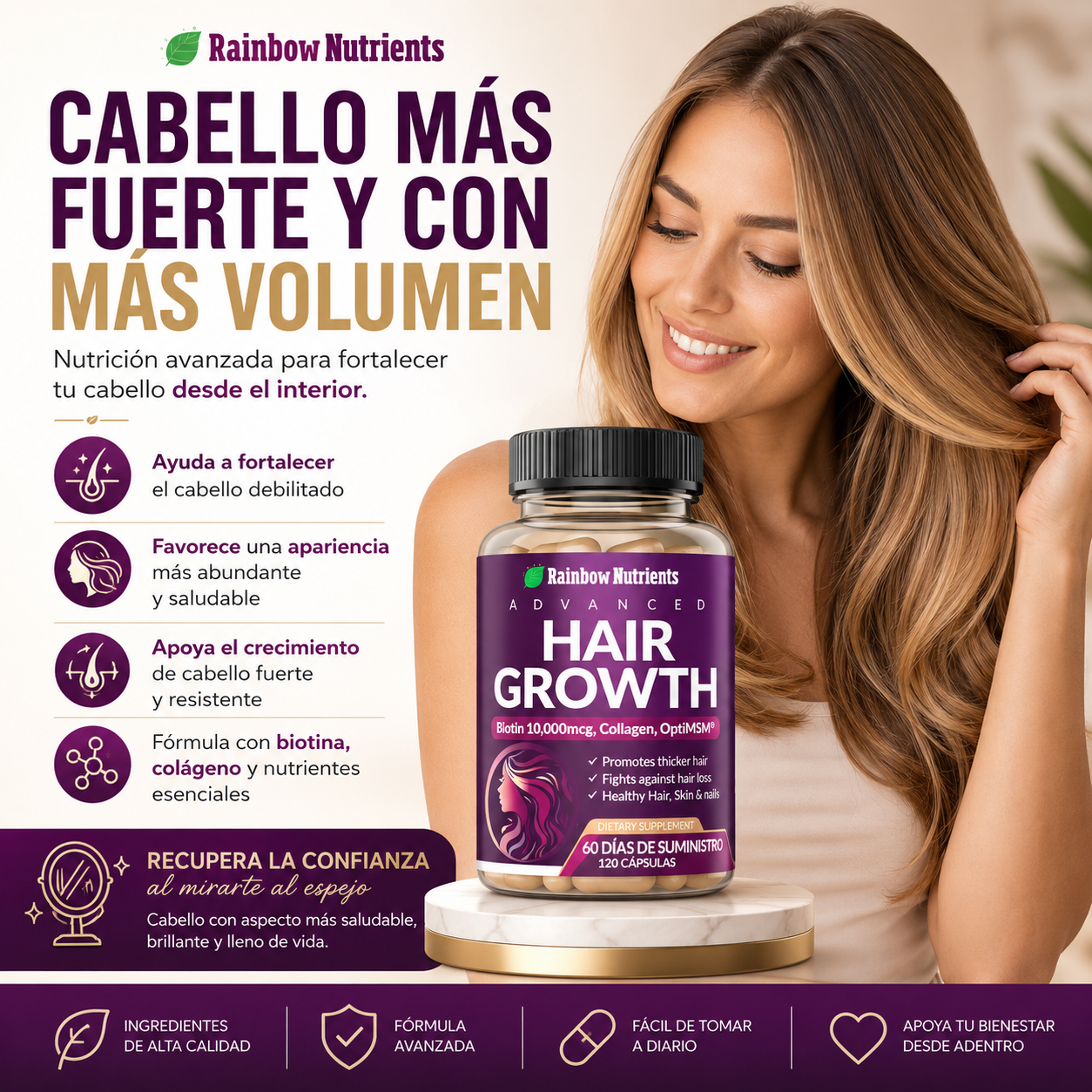 HairGrowth®  - Frena la caída, recupera densidad.