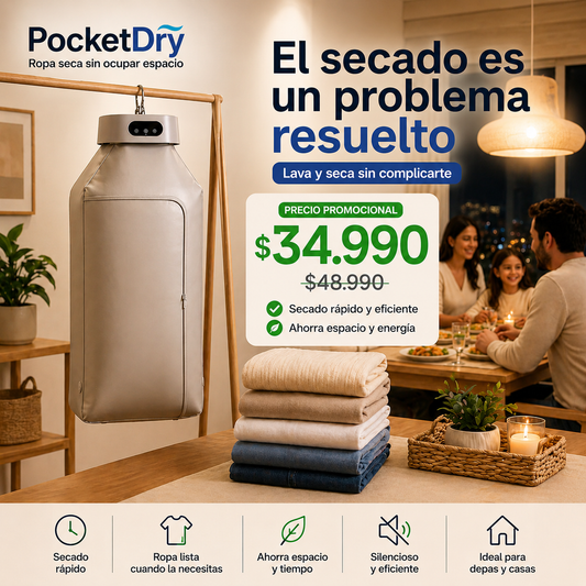 PocketDry - Seca tu ropa en cualquier rincón en minutos.