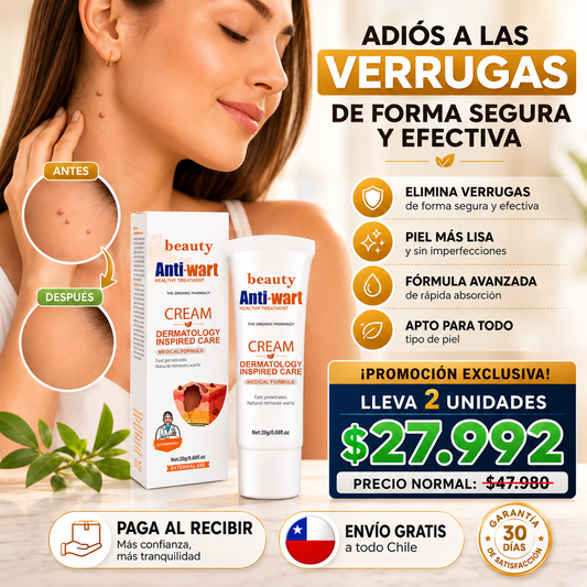 Anti-Wart® | Disuelve verrugas naturalmente, sin dejar marca.