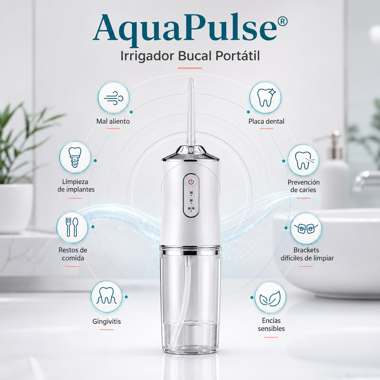 AquaPulse® - Limpia donde el cepillo no llega.