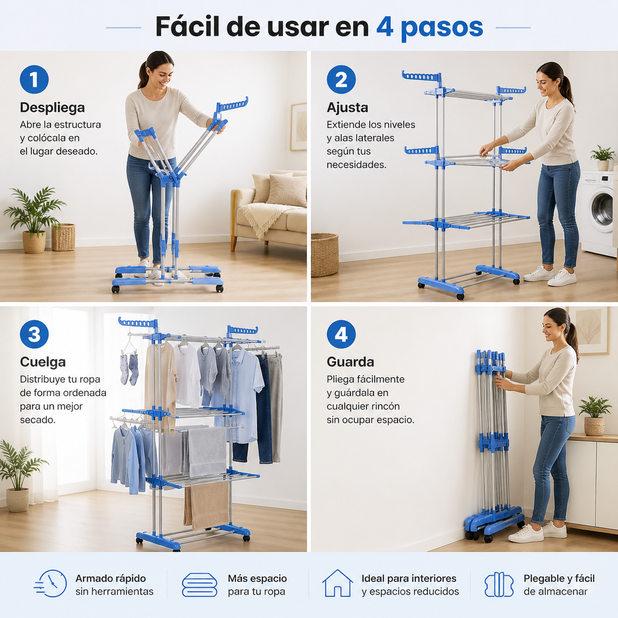 FlexiRack Pro - Organiza y seca sin desorden,