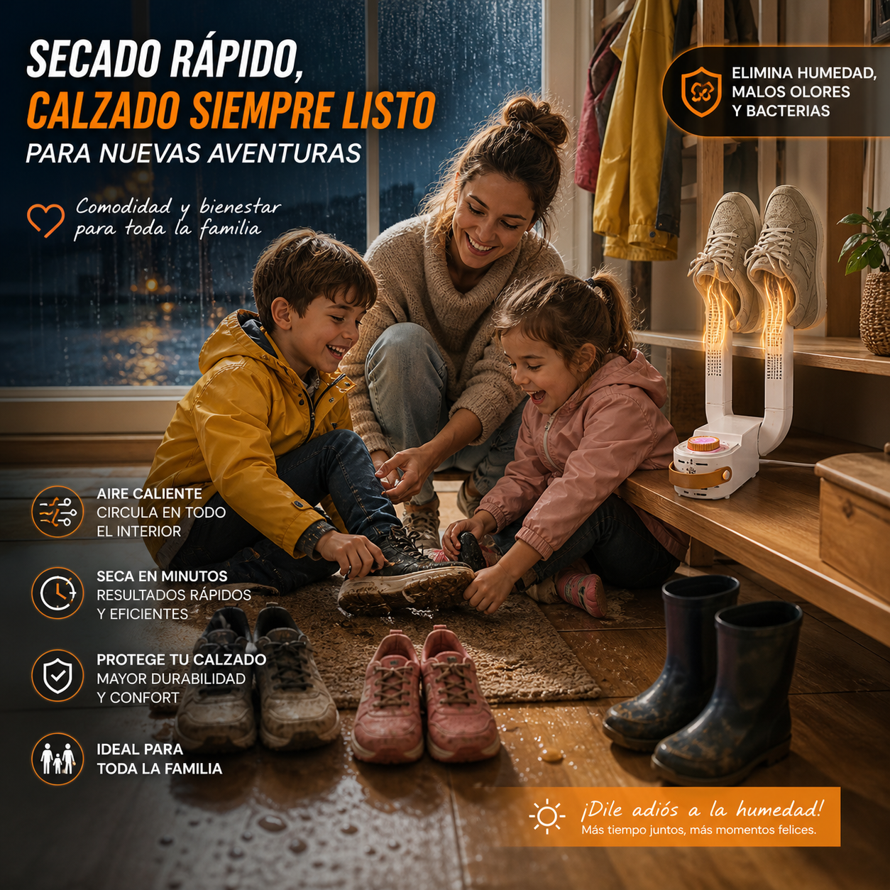 SecaPro 360 - Zapatos secos y sin olor en minutos.