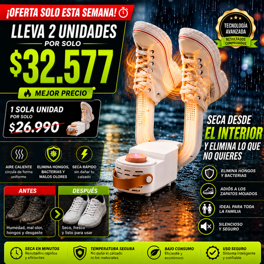 SecaPro 360 - Zapatos secos y sin olor en minutos.