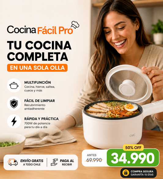 CocinaFácilPRO® - Saltea, hierve y cocina al vapor sin cambiar de olla.
