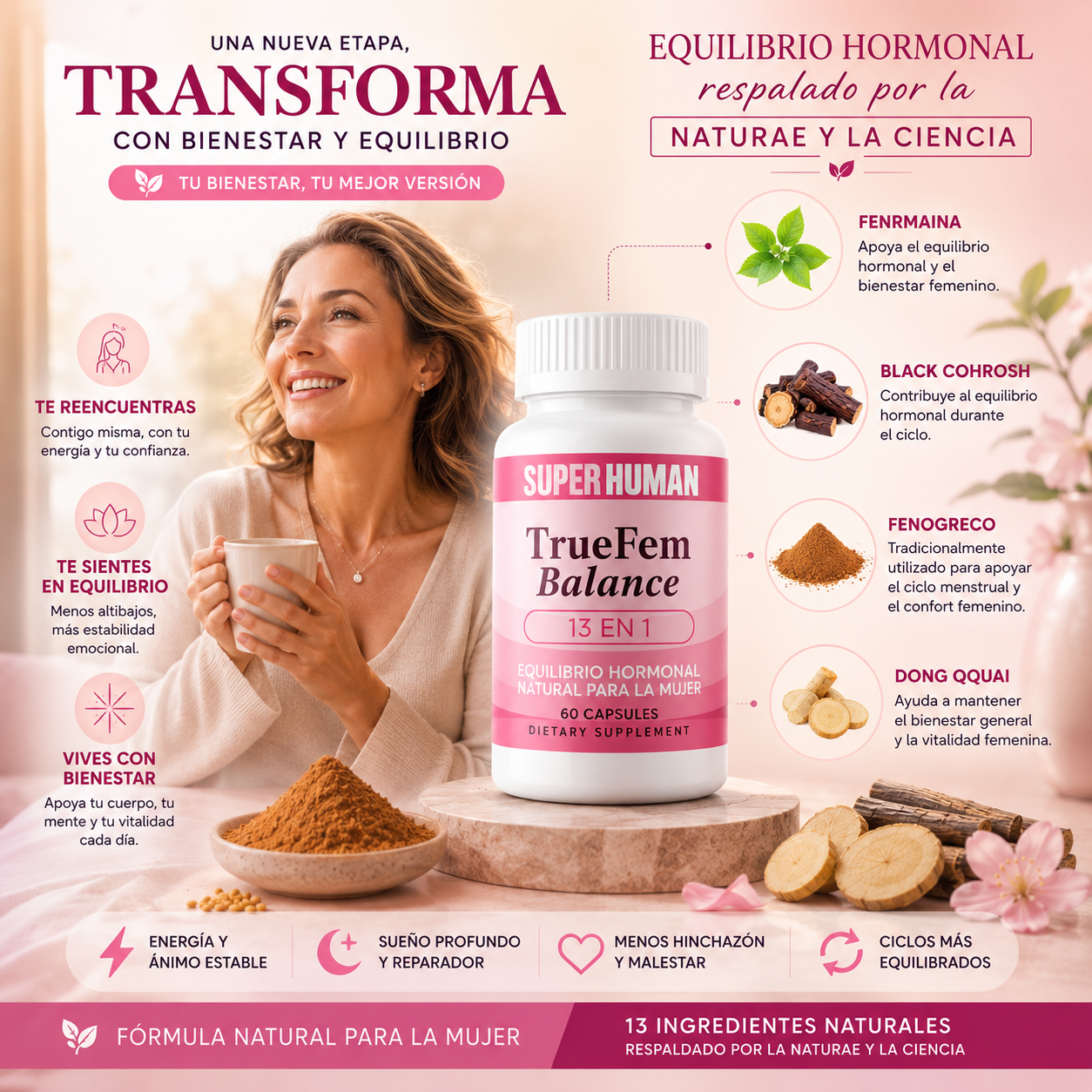 TrueFem Balance® - Tu energía y calma de vuelta, para cada etapa de tu vida.