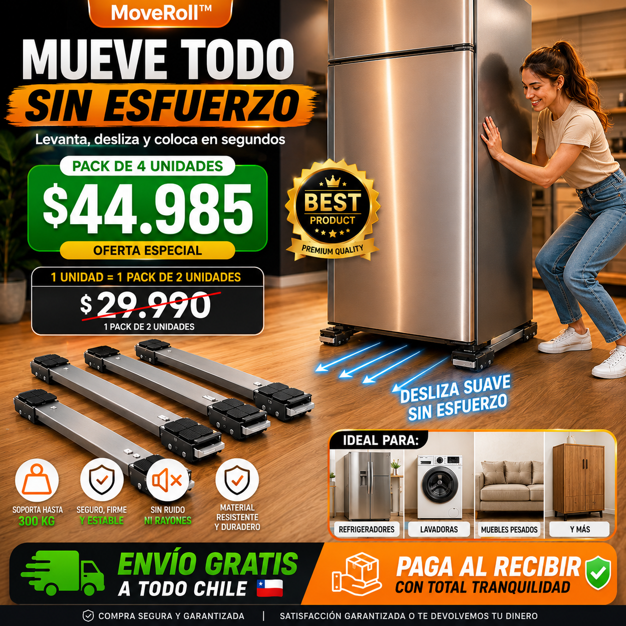MoveRoll™ | Mueve Electrodomésticos Sin Esfuerzo (Pack x2)