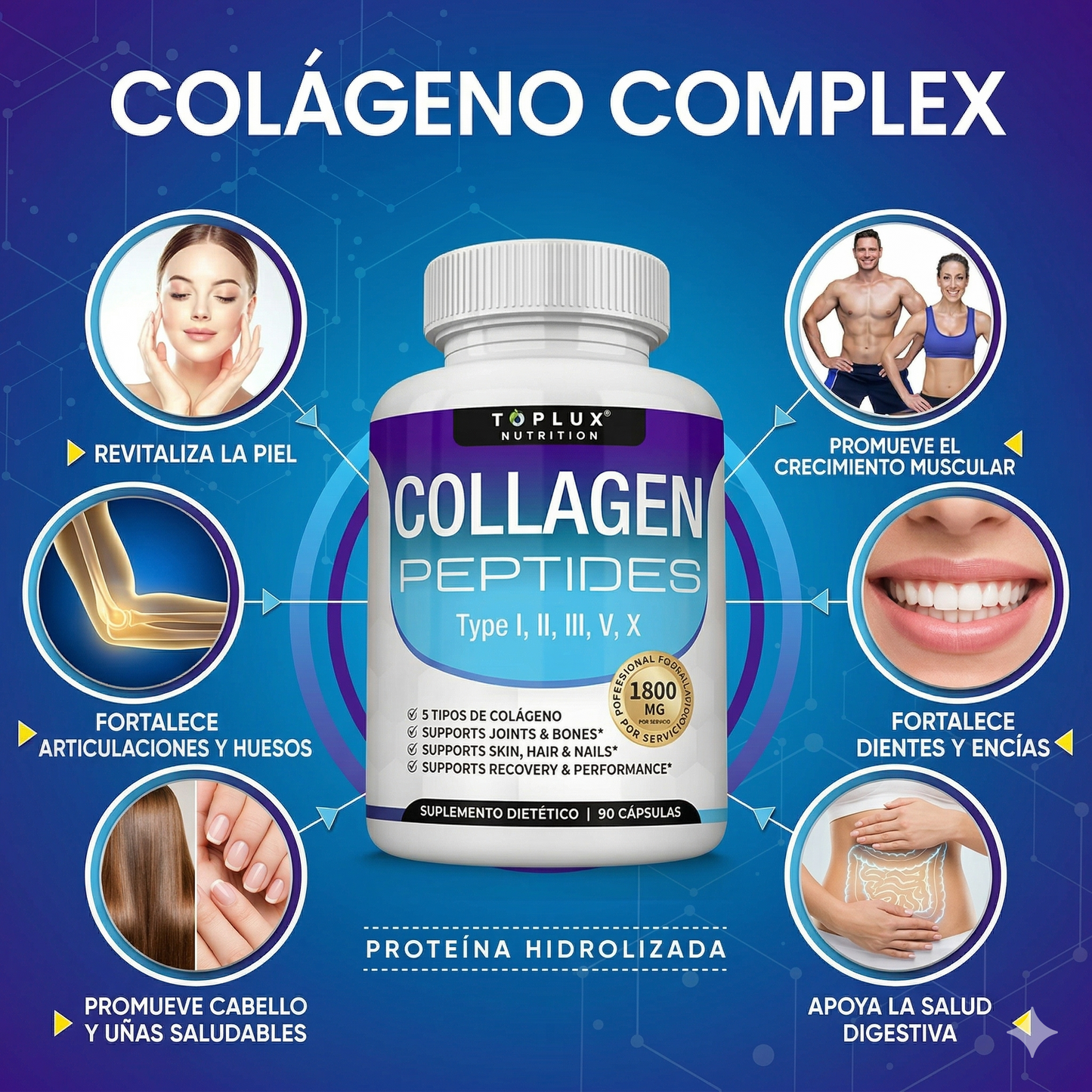 Collamax 5 - 5 tipos de colágeno en una sola cápsula.