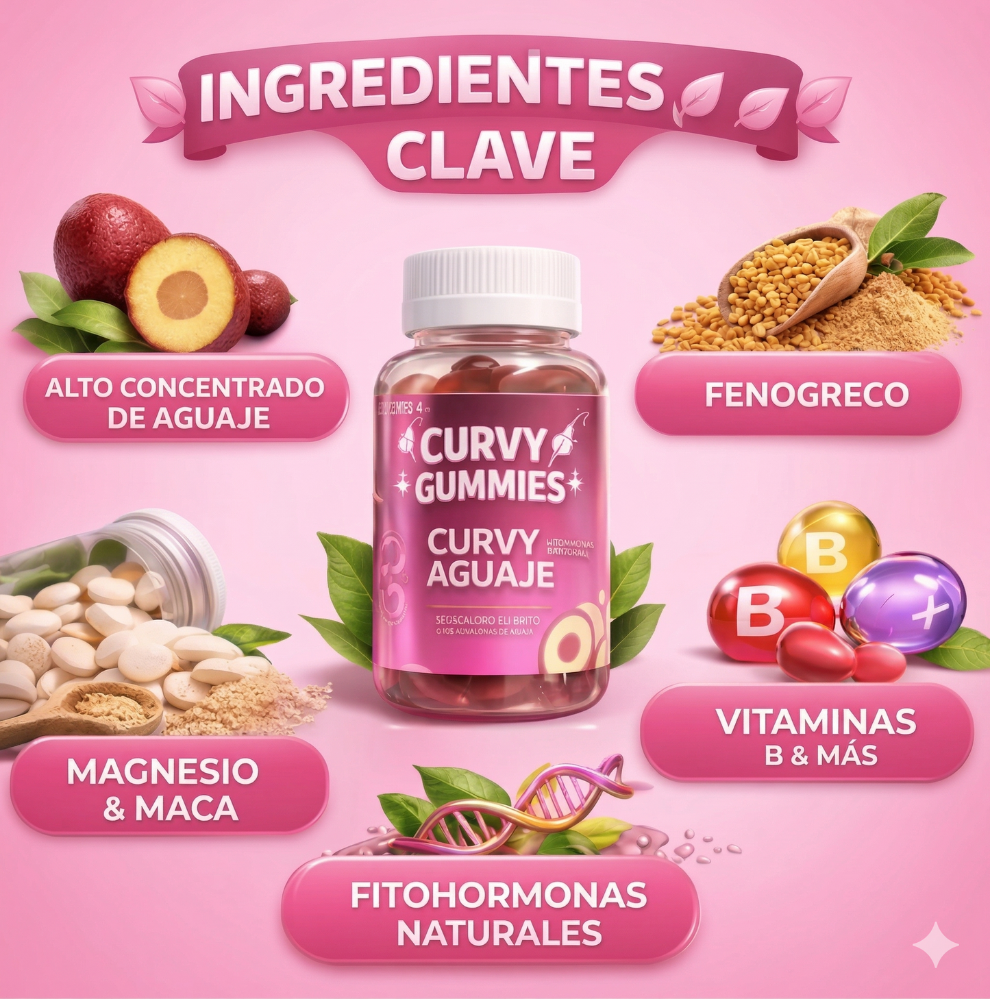 Curvy Gummies - Define caderas y senos con ingredientes naturales