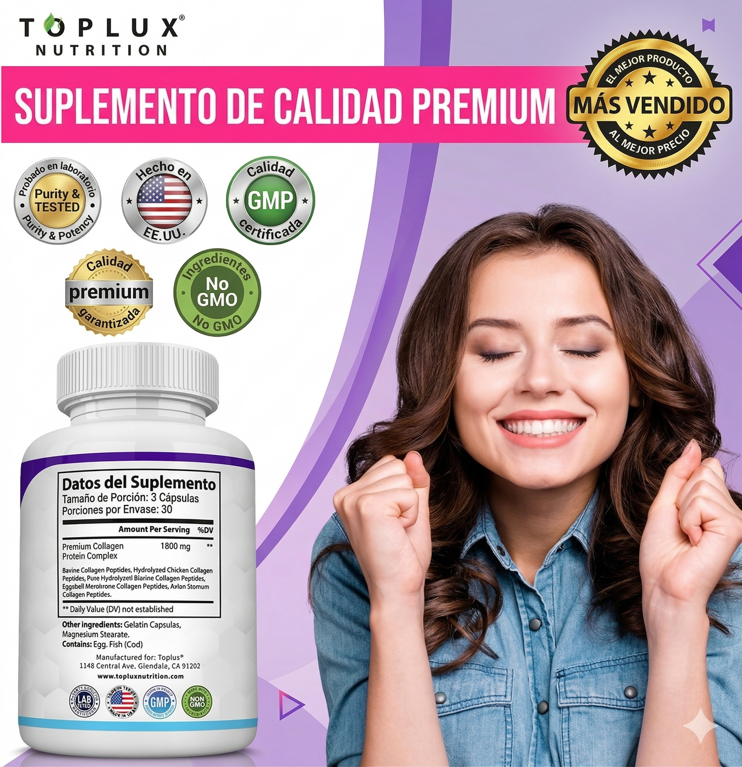 Collamax 5 - 5 tipos de colágeno en una sola cápsula.