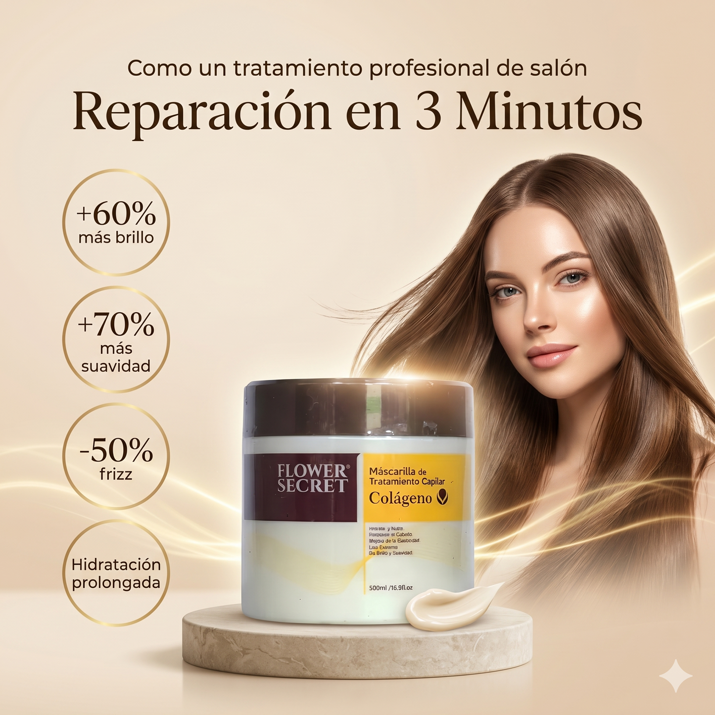 Mascarilla capilar de colágeno - Devuélvele Vida, Brillo y Fuerza a Tu Cabello en Cada Aplicación. - ¡Te regalamos otra unidad si compras hoy!