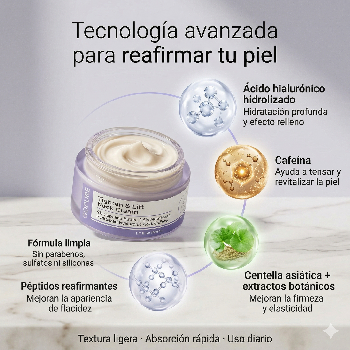 GoPure - Devuelve firmeza al cuello y escote desde la primera semana.