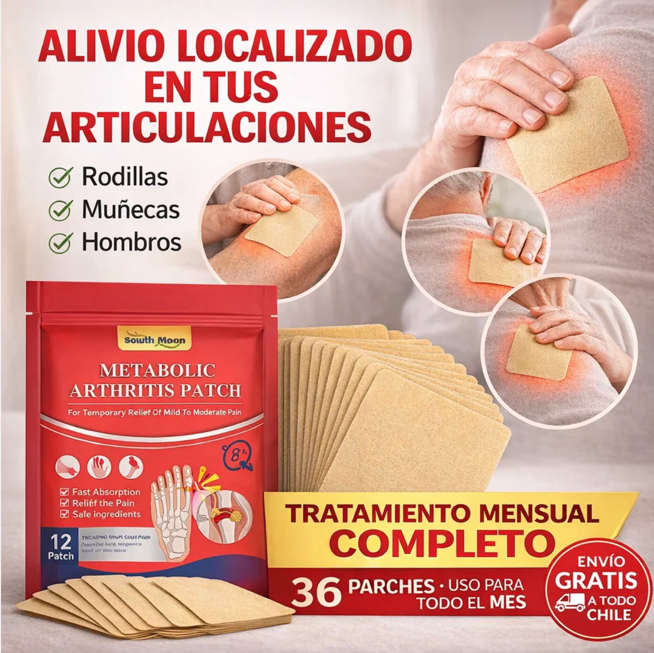 PatchRelief™ | Llévate 3x1 y olvida el dolor articular.