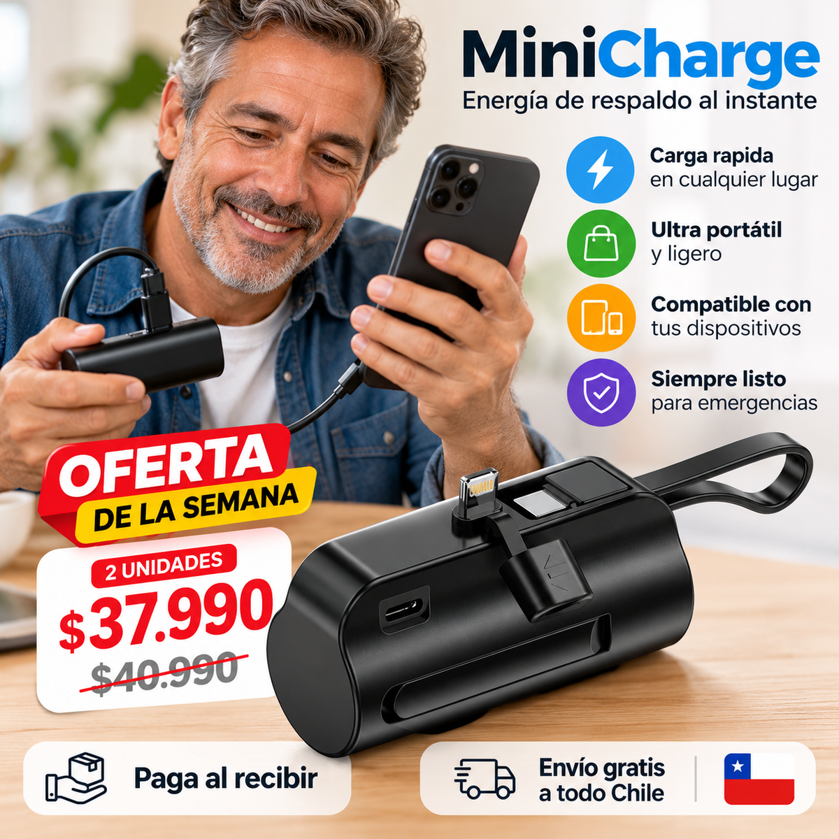 MiniCharge - Energía de respaldo al instante