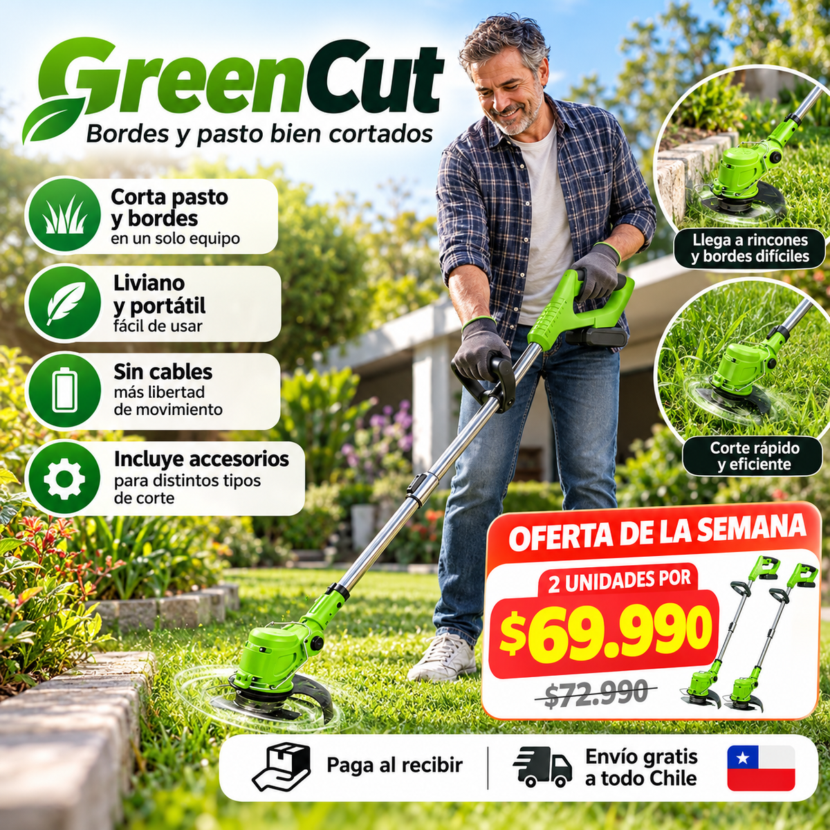 GreenCut - Bordes y pasto bien cortados
