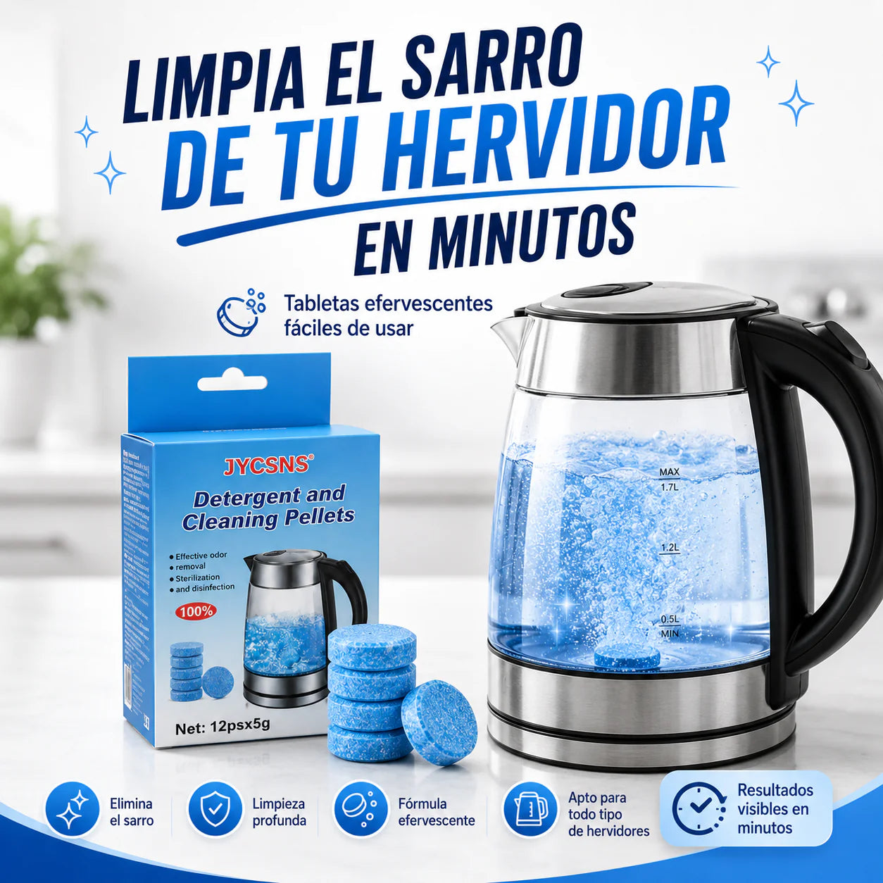 Limpiakal - Elimina el sarro sin olor a vinagre.